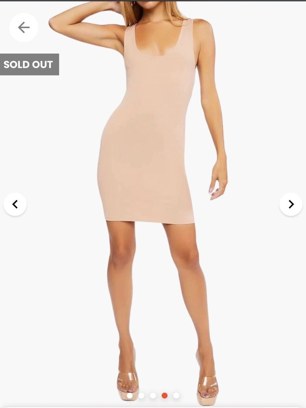 Seamless Bodycon Slip Dress - Nude
